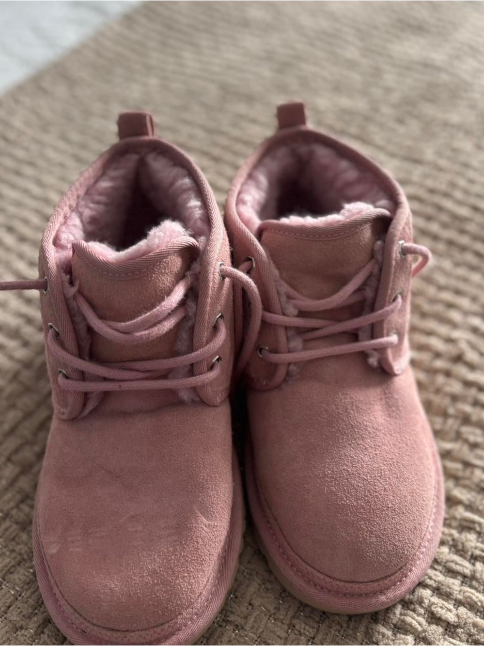 Light Pink Lace Up Women’s Uggs. Size 9